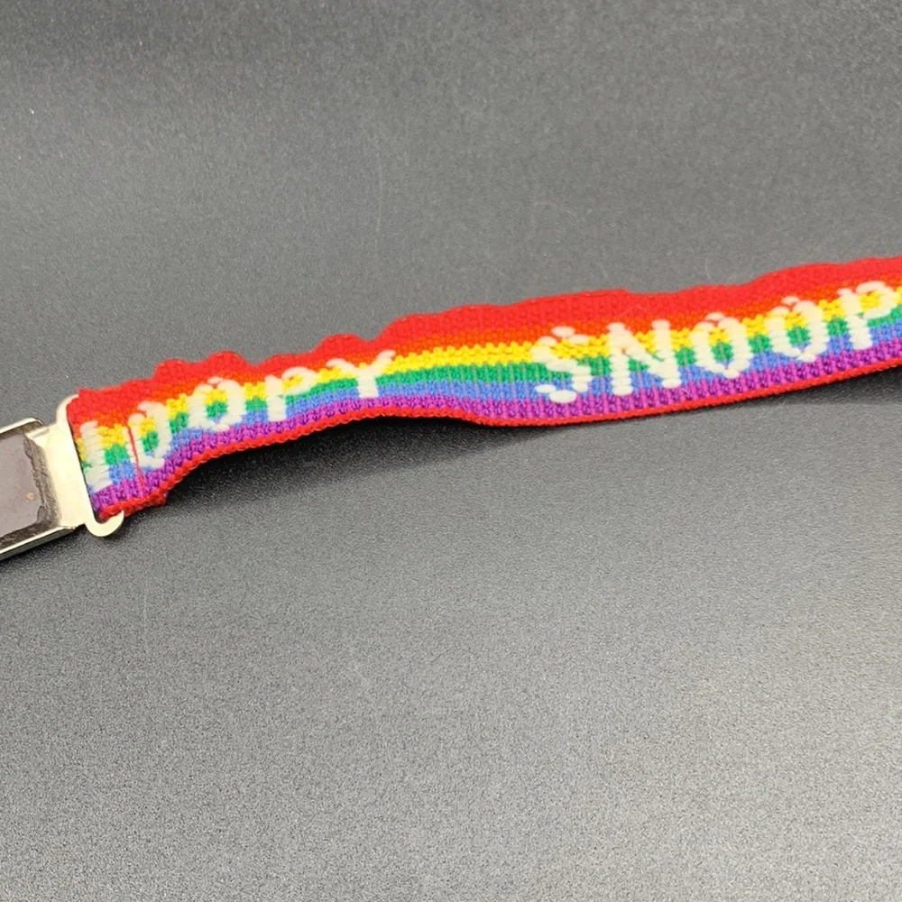 Vintage Snoopy Tennis Ping Pong Adjustable Elastic Stretch Belt Magnetic Closure